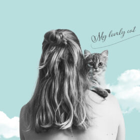 猫を抱く女性