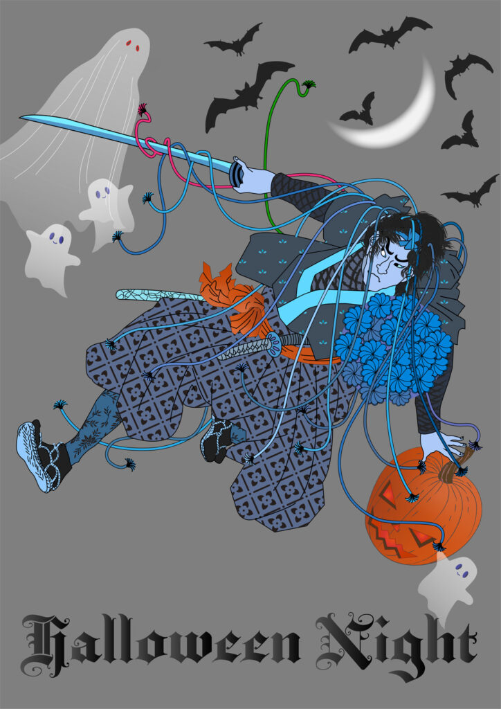 武者絵でハロウィン