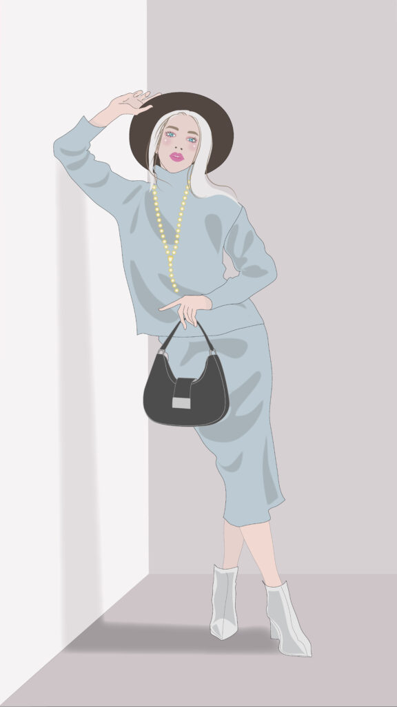 春色のファッションイラスト デジタルイラスト